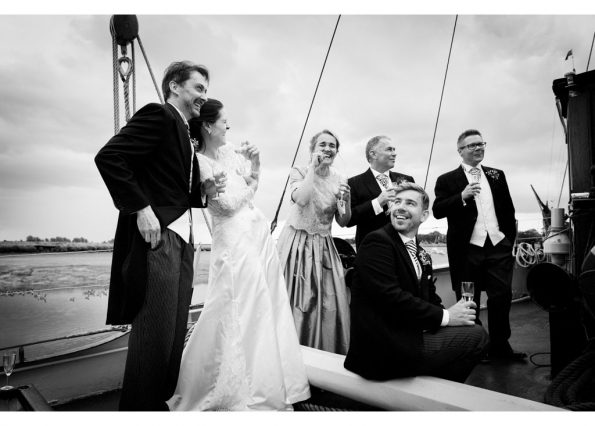 Essex wedding photographer Eyeshine Photography photographs photos photographers Hydrogen Thames sailing barge Maldon