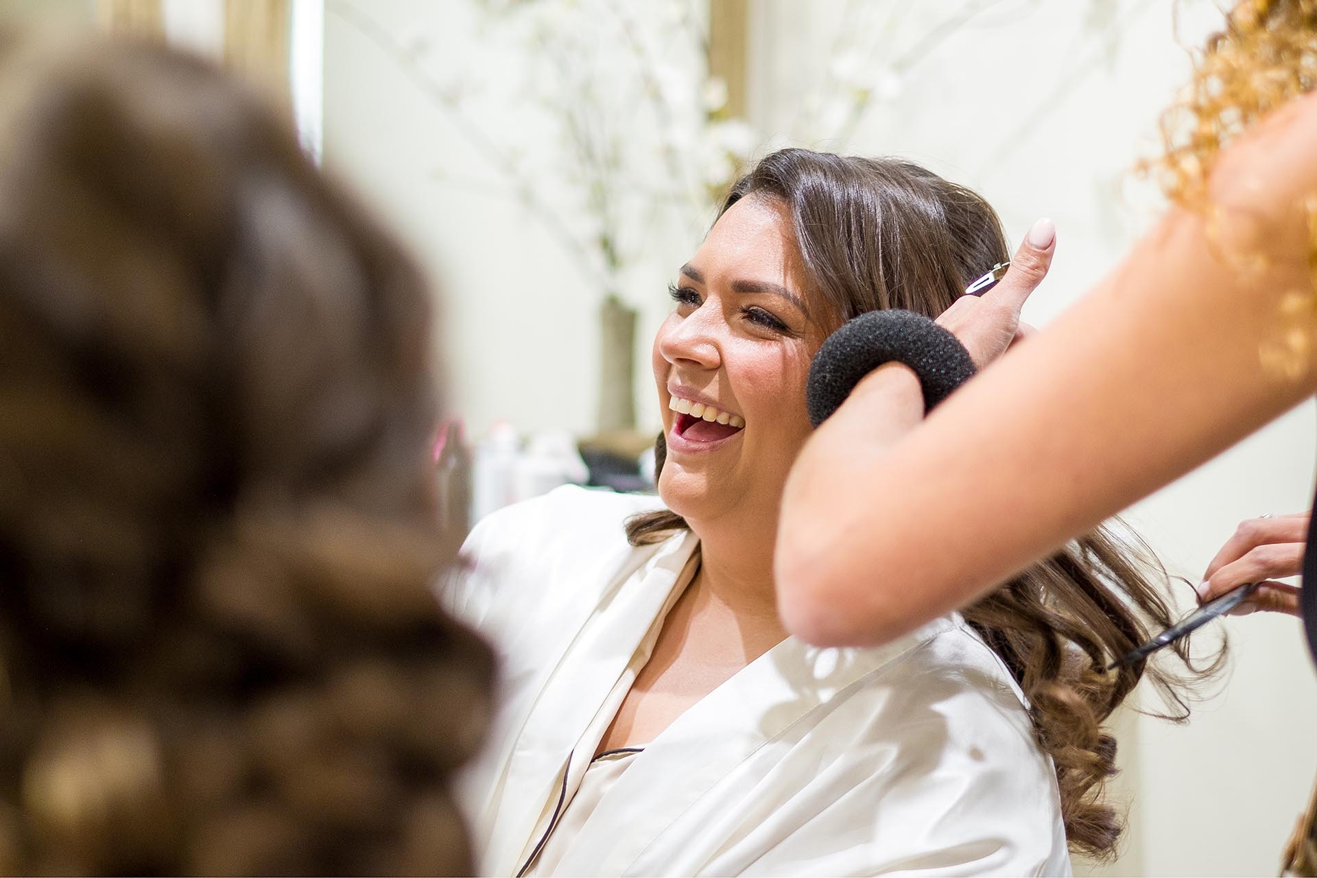 Bridal preparations photography by Essex wedding photographer at The Compasses at Pattiswick
