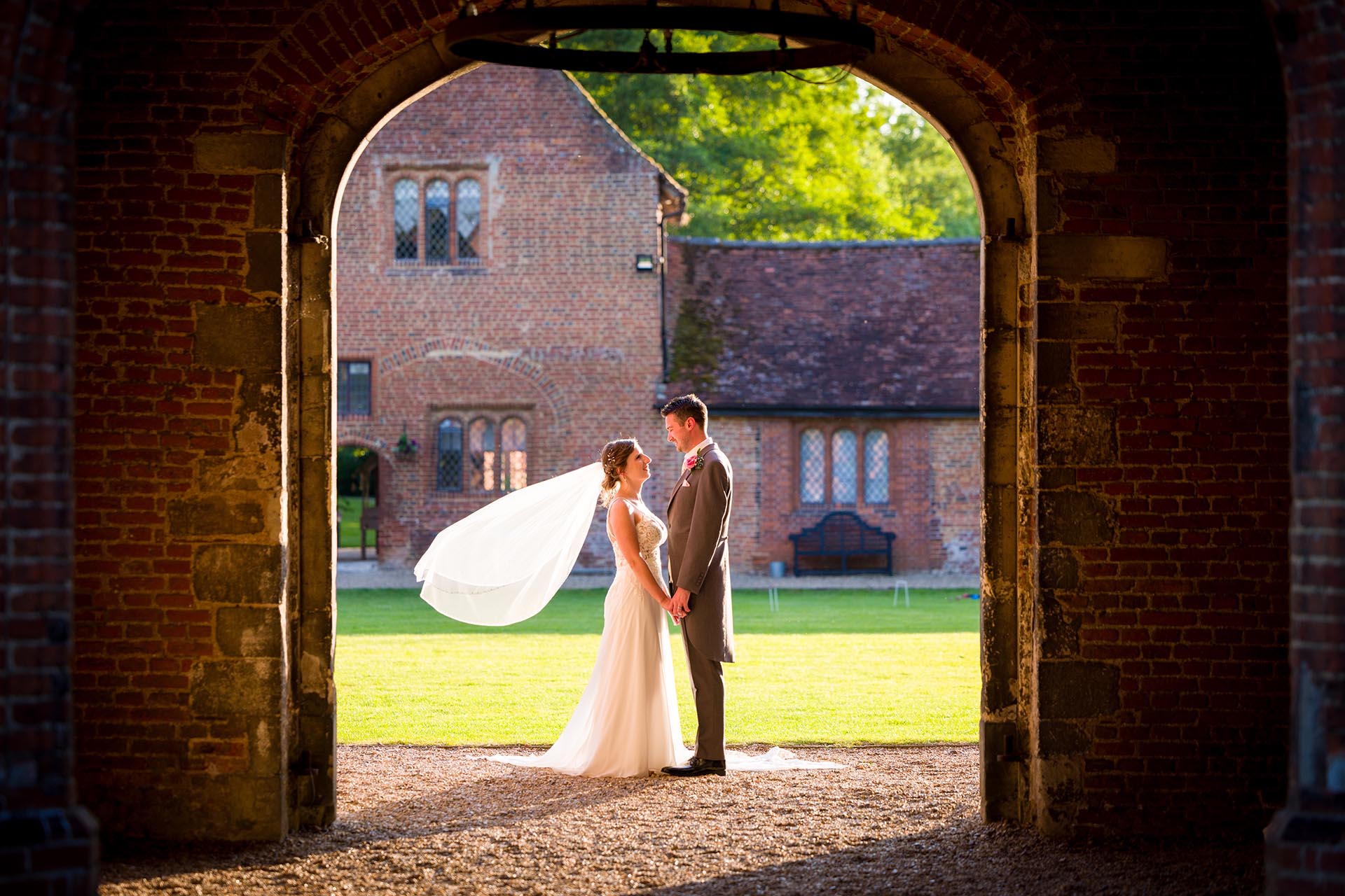 Bride and groom photograph by Essex wedding photographer at Leez Priory Great Leighs Chelmsford