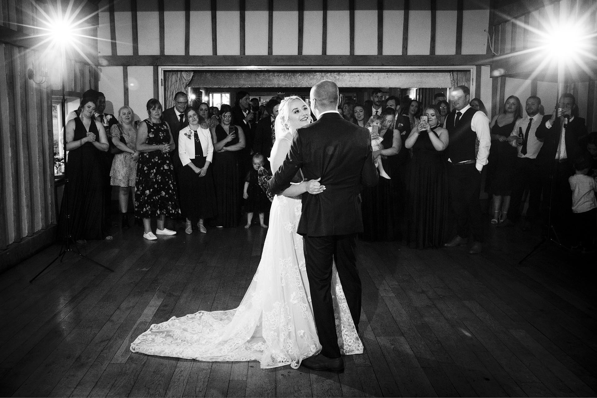First dance by Essex wedding photographer at Vaulty Manor Maldon