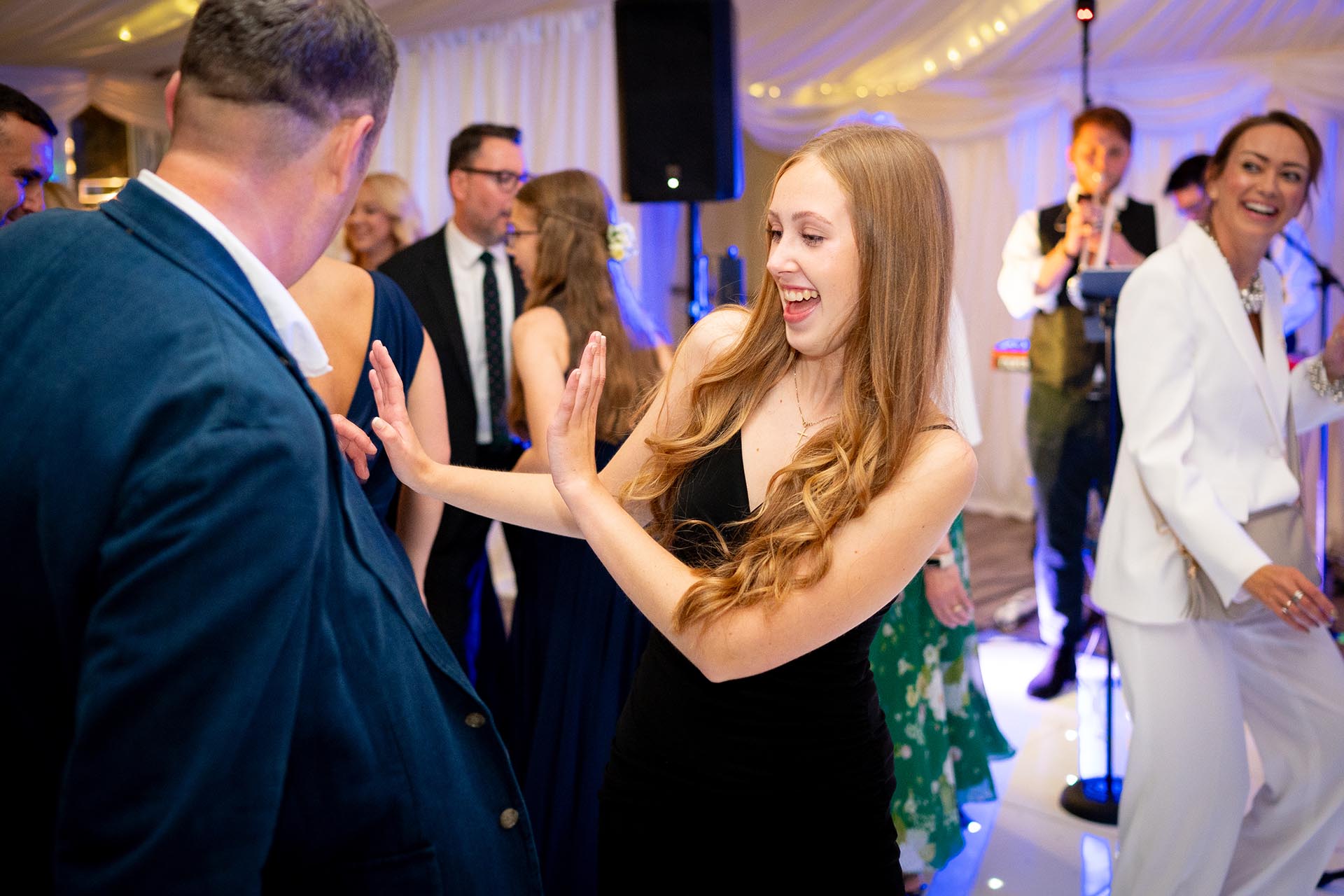 Wedding dancefloor photography by Essex wedding photographer at Mulberry House High Ongar