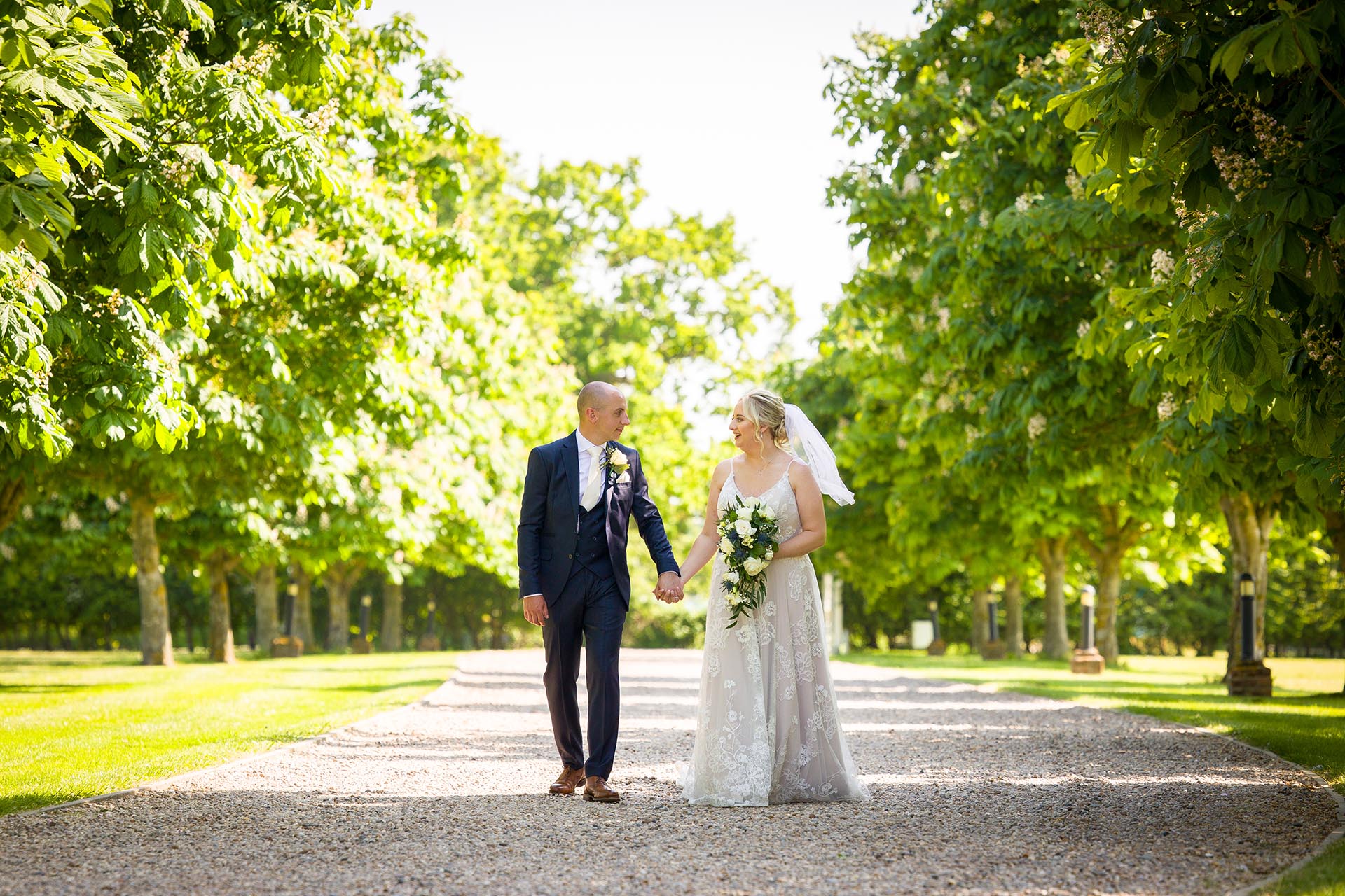Bride and groom photograph by Essex wedding photographer at Vaulty Manor Maldon