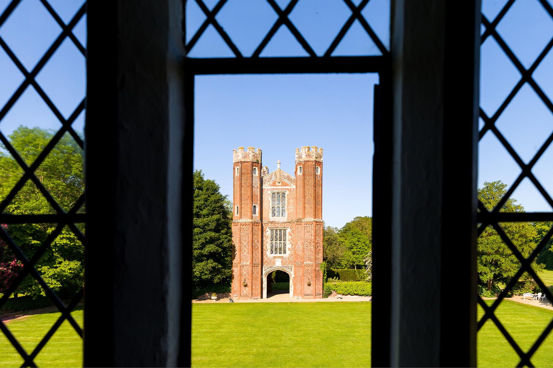 View from window of Leez Priory, Great Leighs, Chelmsford by Essex wedding photographer