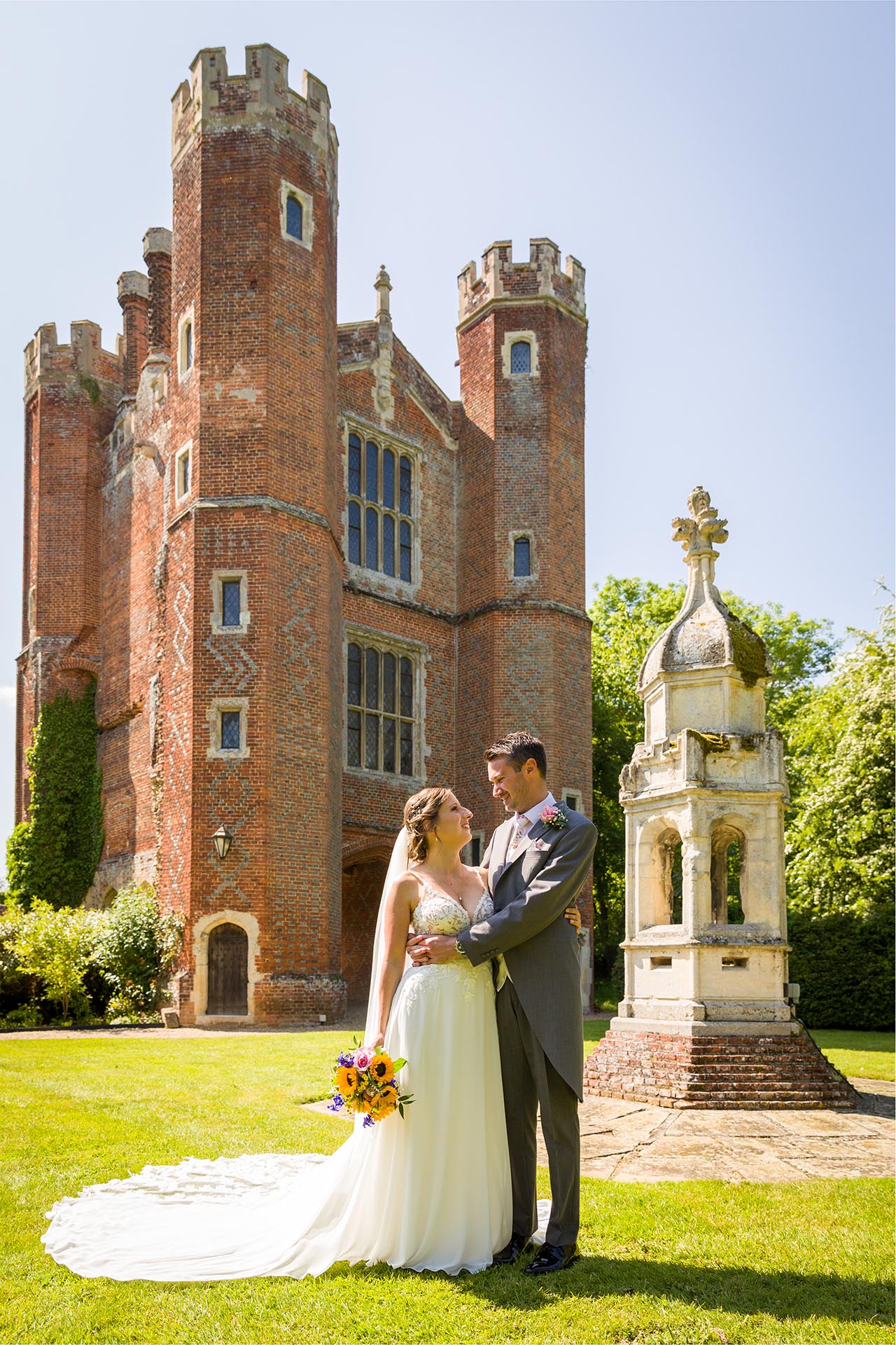 Bride and groom wedding portrait photography at Leez Priory, Great Leighs, Chelmsford, by Essex wedding photographer
