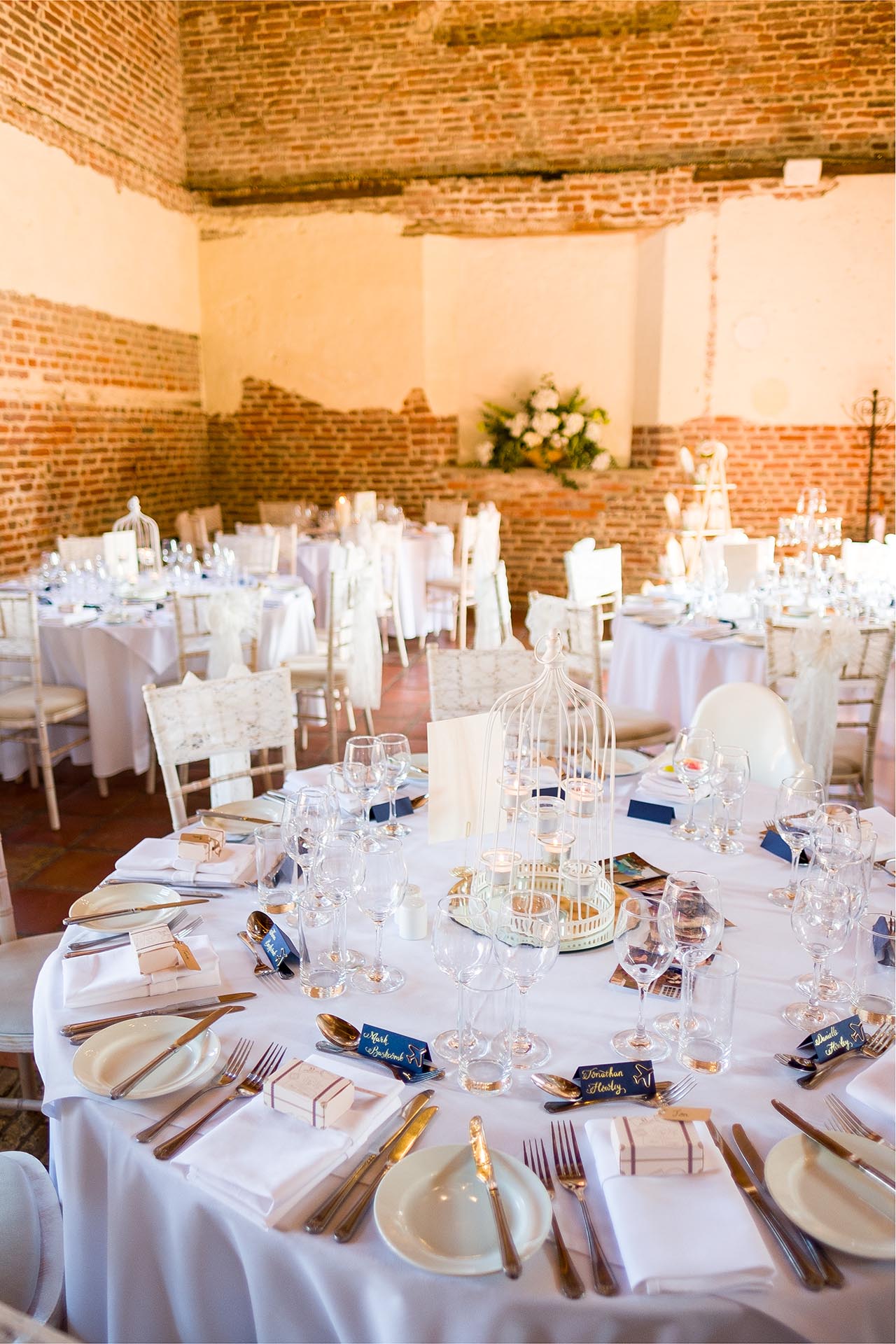The Coach House dressed for a wedding breakfast at Leez Priory, Great Leighs, Chelmsford, by Essex wedding photographer