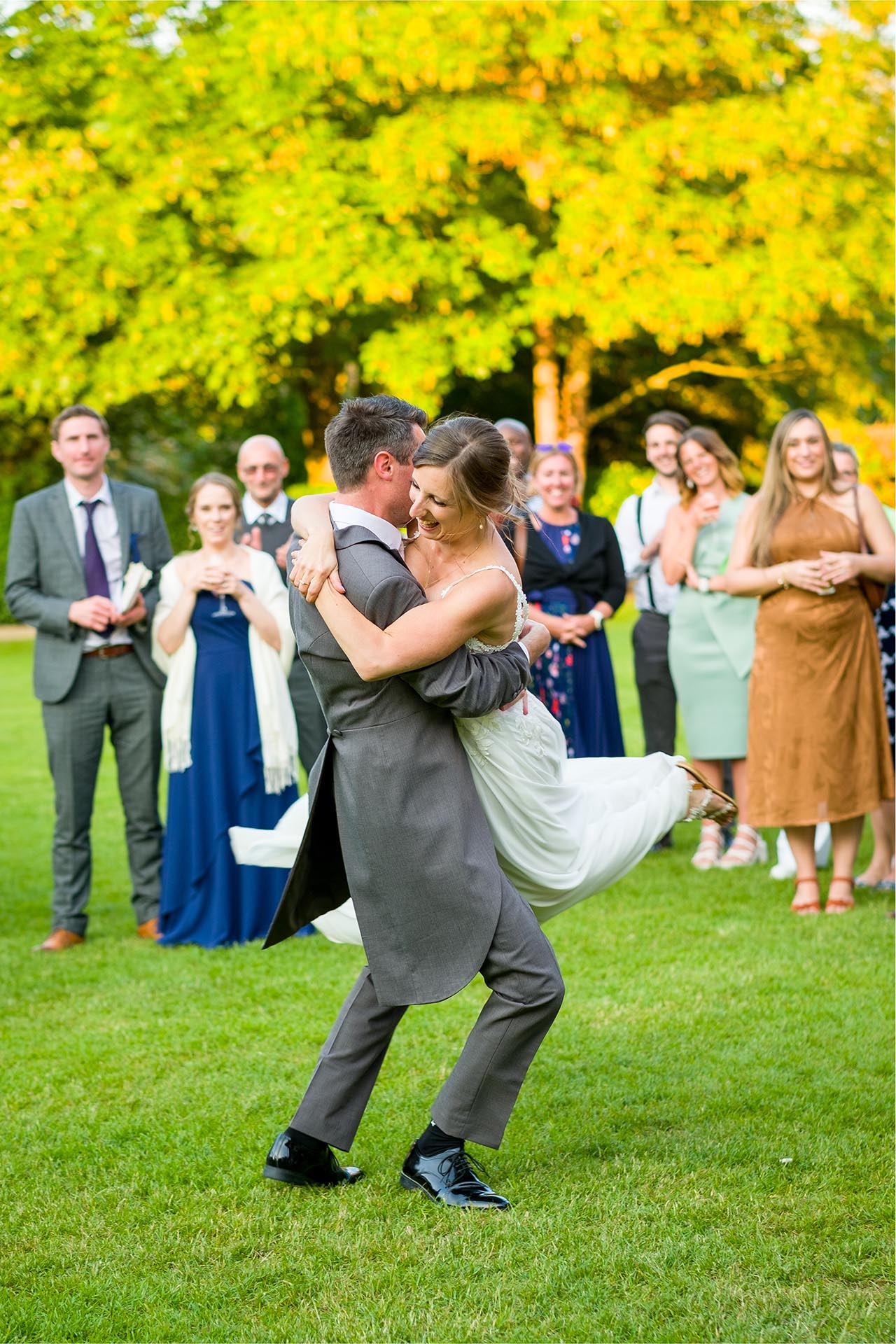 Bride and grooms first dance at a Leez Priory wedding, Great Leighs, Chelmsford, Essex