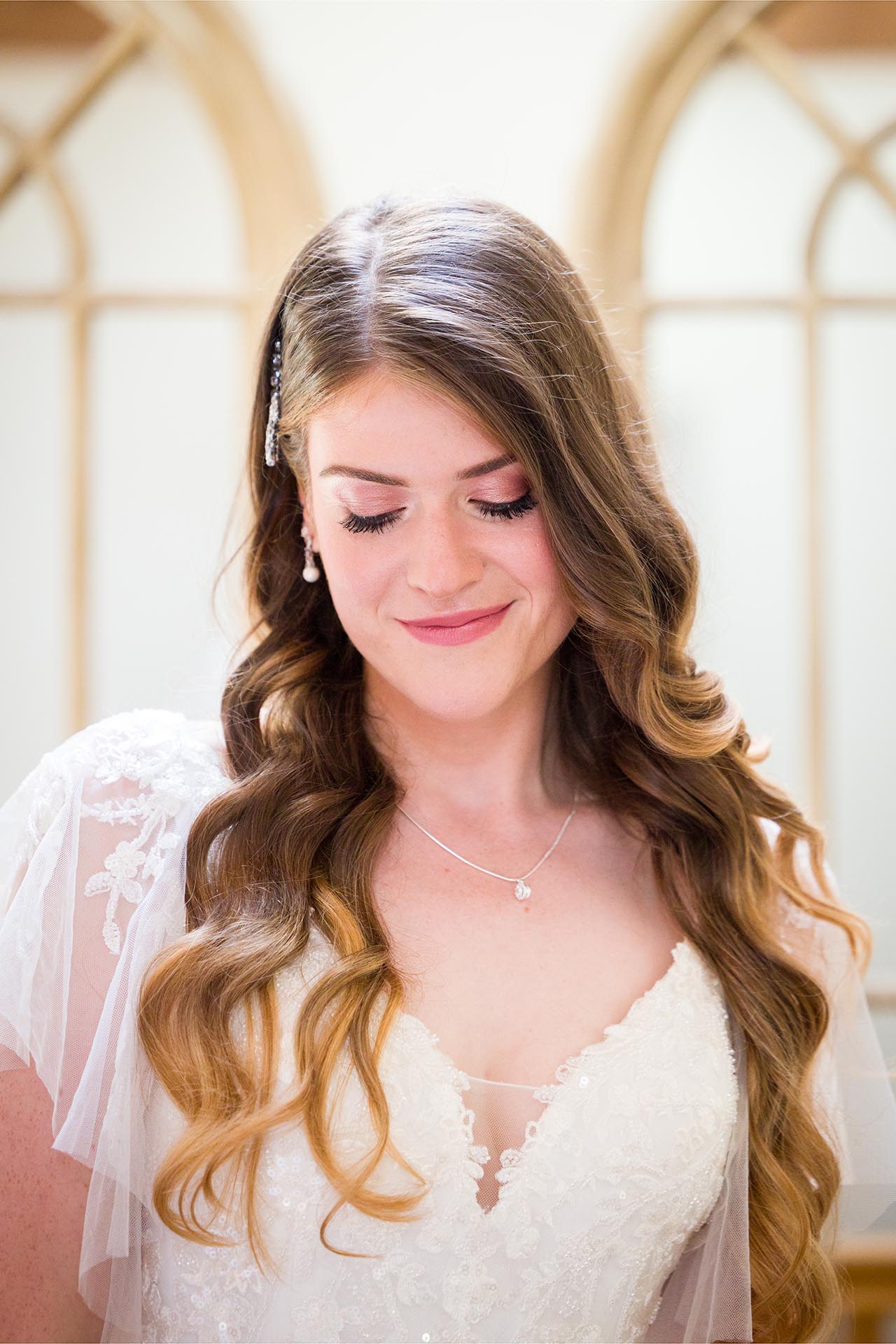 Photograph of the bride at Apton Hall, Rochford, Essex