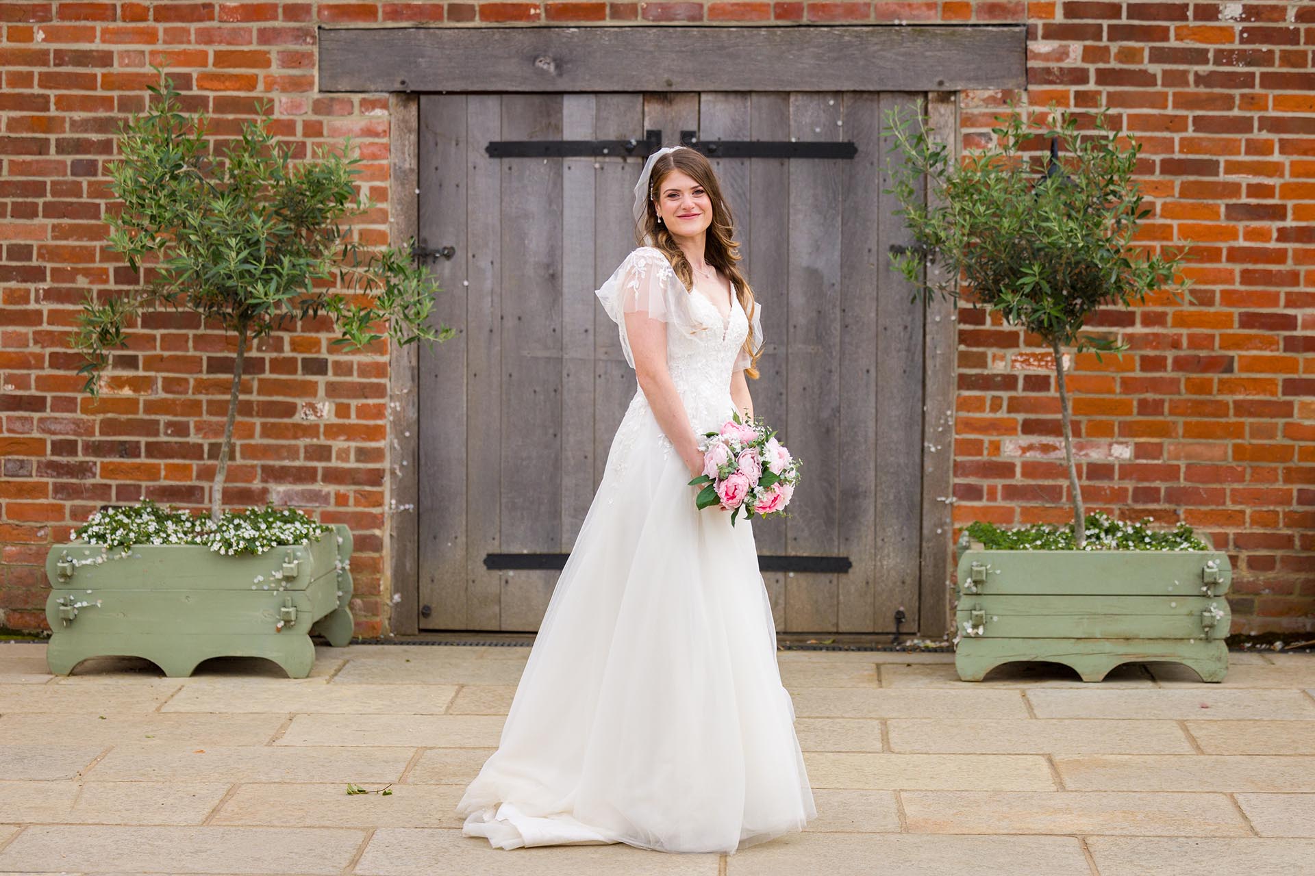 Photograph of the bride at Apton Hall, Rochford, Essex