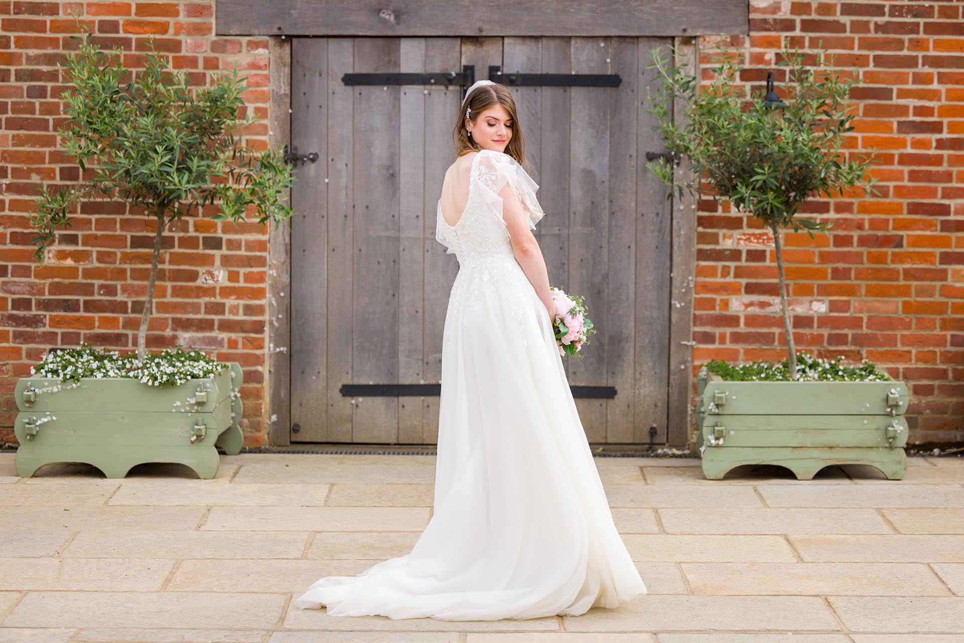 Photograph of the bride at Apton Hall, Rochford, Essex