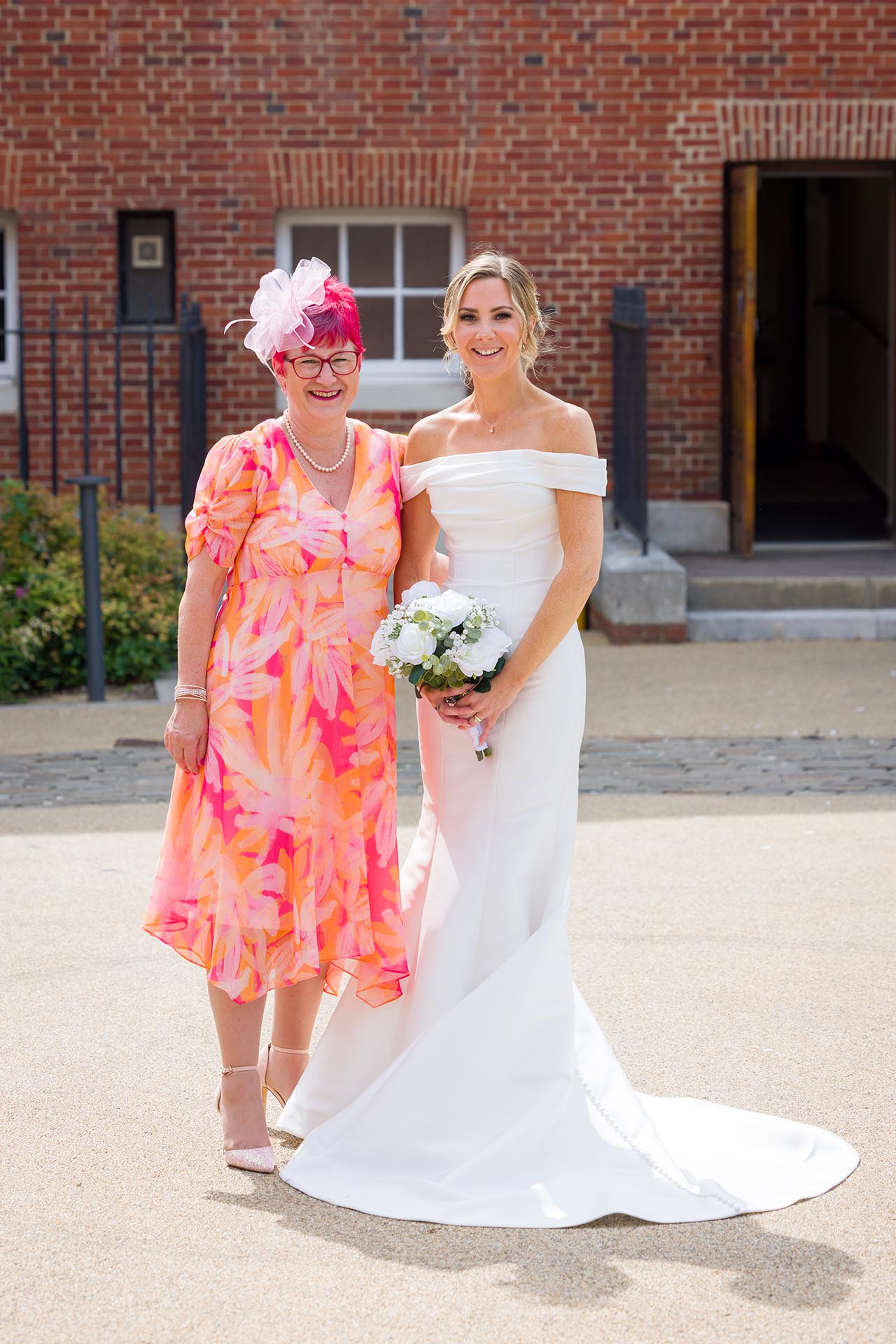 Photograph of the bride and her mother at Braintree Town Hall, Braintree, Essex