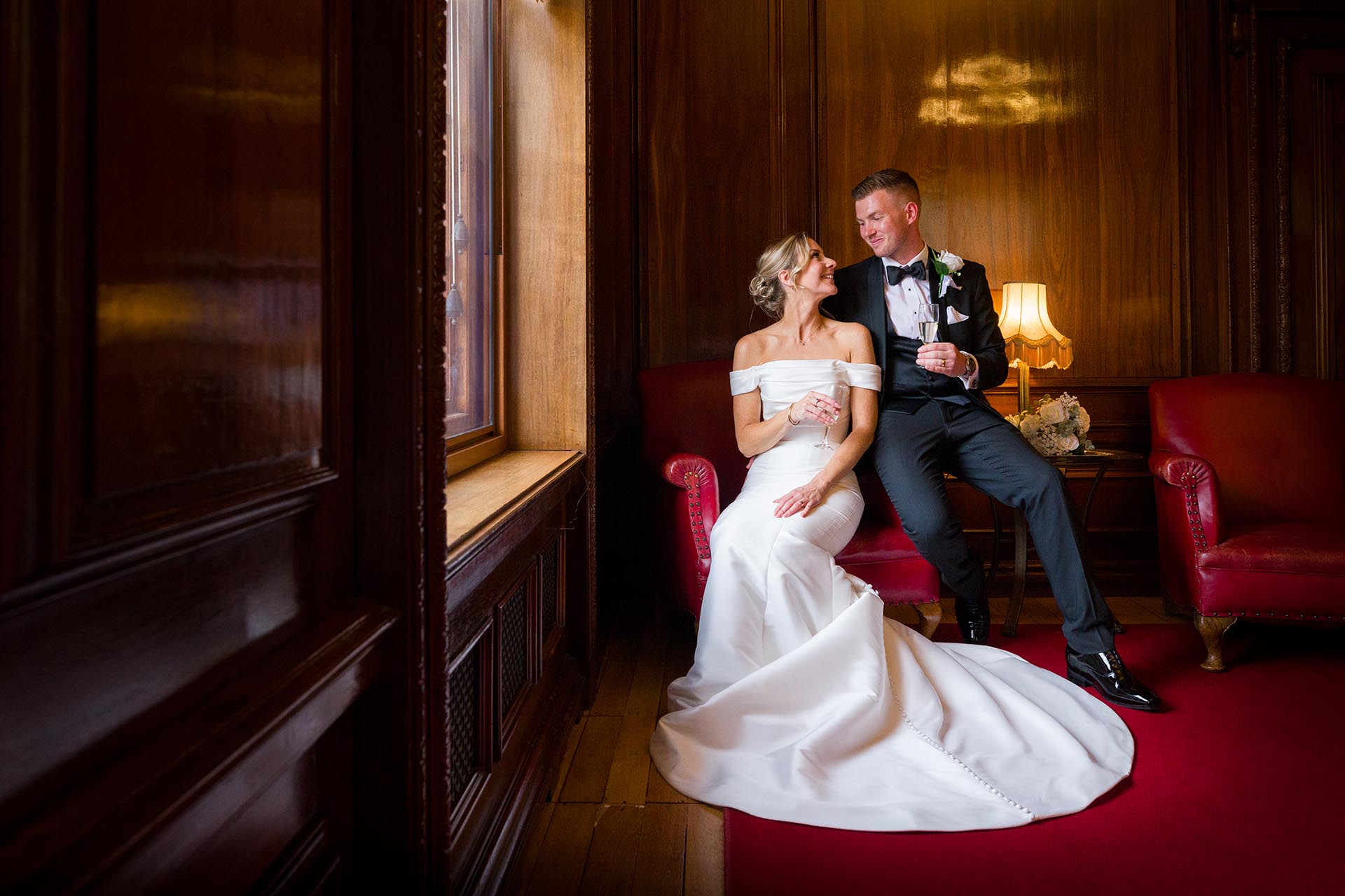 Photograph of the bride and groom at Braintree Town Hall, Braintree, Essex