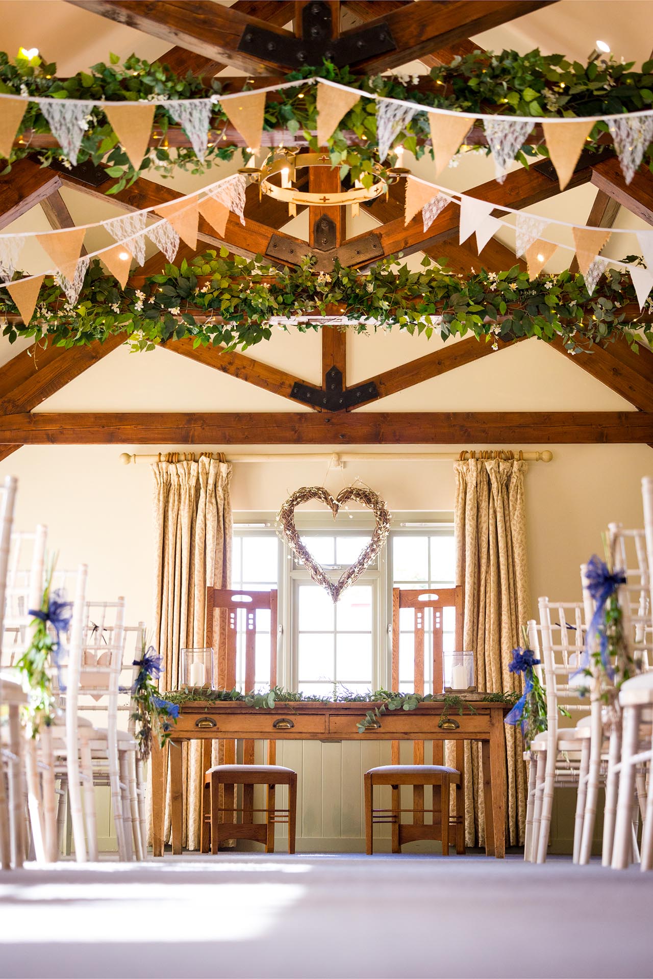 Photograph of the ceremony room at The Compasses at Pattiswick, Essex