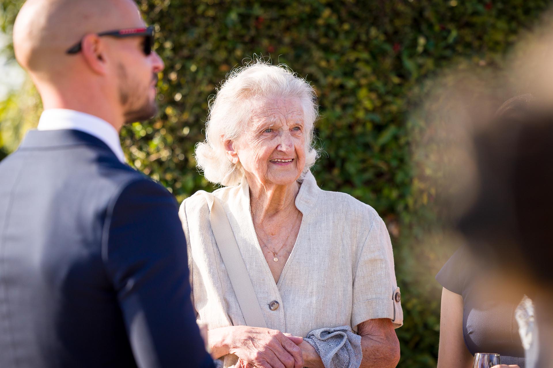 Photograph of a wedding guest