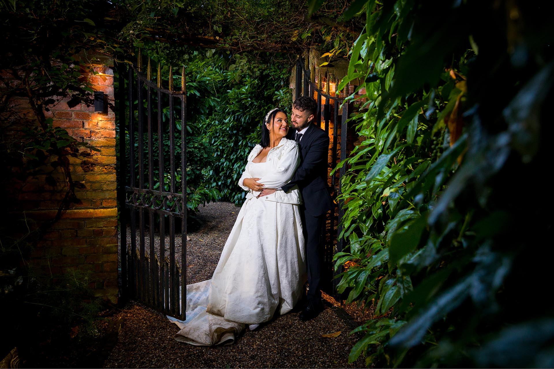 Photograph of bride and groom hugging at Creeksea Place, Burnham-on-Crouch, Essex
