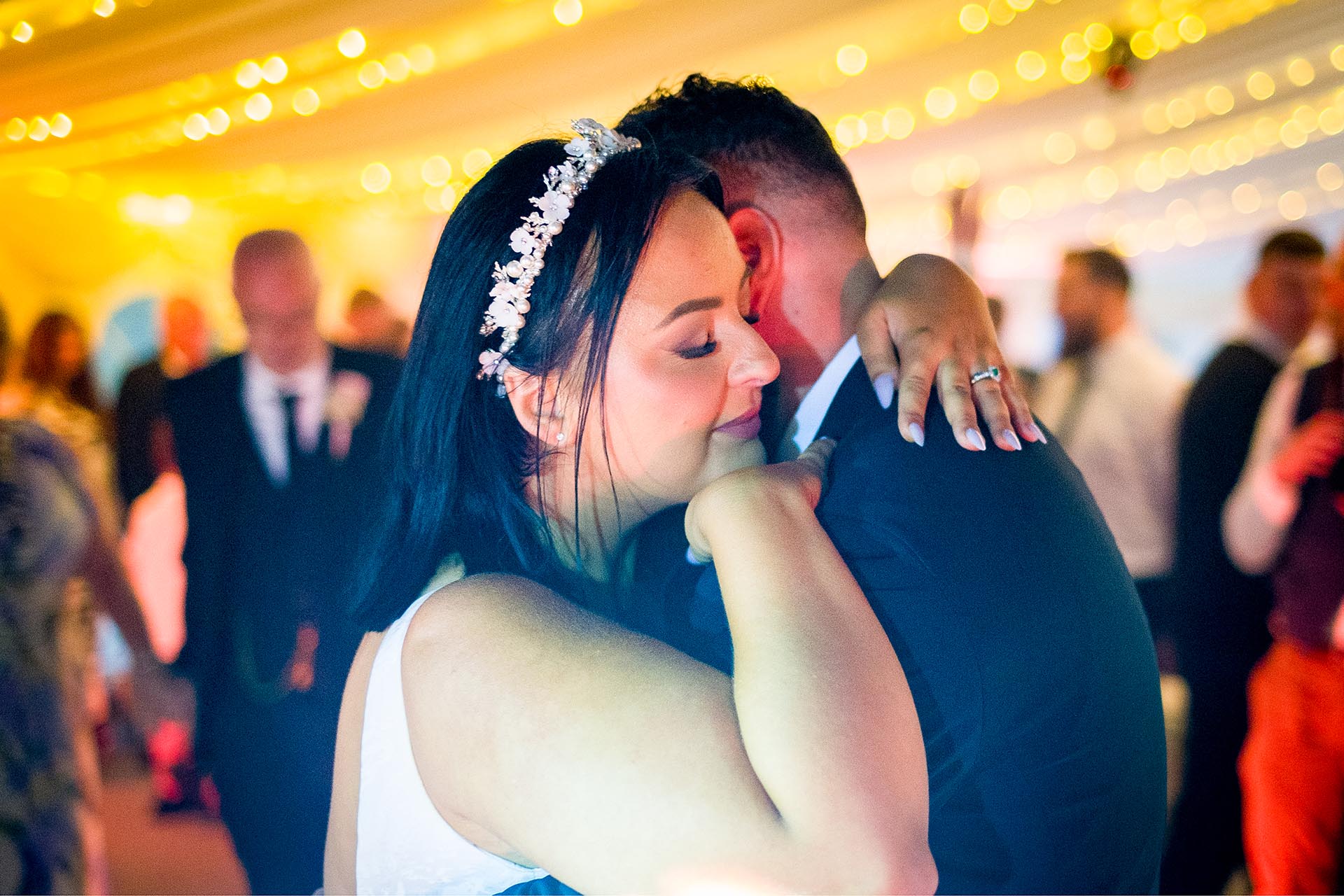 Photograph of bride and groom dancing at Creeksea Place, Burnham-on-Crouch, Essex