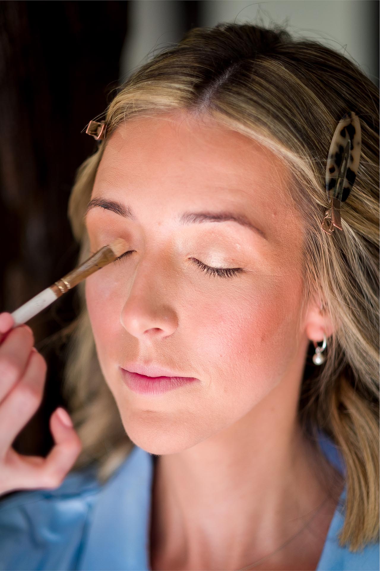 Eye make-up being aplied to a bridesmaid